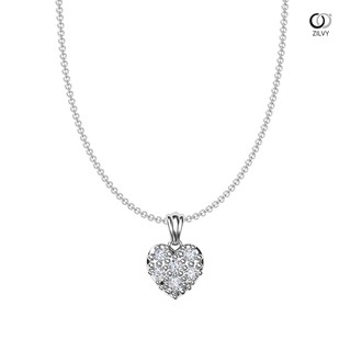 ZILVY - สร้อยคอพร้อมจี้หัวใจ ประดับเพชรรวม 0.30 กะรัต เพชรน้ำร้อย (P099)
