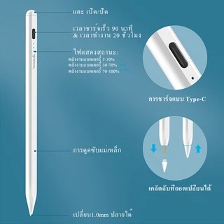 GOOJODOQ GD11 ปากกาไอแพด ปากกาทัชสกรีน ปากกาทัชสกรีน สไตลัส ดินสอ สำหรับ for iPad Pro Air 4 5 Gen10