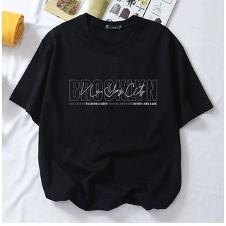 &lt;myBHAJU&gt; Brooklyn Nyc เสื้อยืดลําลอง แขนสั้น พิมพ์ลายกราฟิก perempuan lelaki wanita ขนาดใหญ่ สําหรับผู้ชาย ผู้หญิง ไซซ์ l