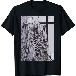 เสื้อยืดครอปเสื้อยืด พิมพ์ลายศิลปะสยองขวัญ Dark Art Grunge Goth Occult Gothic สําหรับผู้หญิงS-5XL