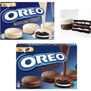 โอริโอ เคลือบช็อคโกแลต  และโอริโอ เคลือบไวท์ช็อคโกแลต  Oreo Enrobed โอริโอ้นำเข้าจากเยอรมัน  1 กล่องมี 12 ชิ้น