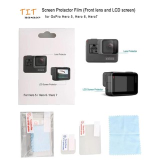 ฟิล์มกันรอย Film (เลนส์หน้าและหน้าจอด้านหลัง) สำหรับ GoPro Hero 8/7/6/5 (แบบใส) Screen Protector Film for GoPro 8/7/6/5