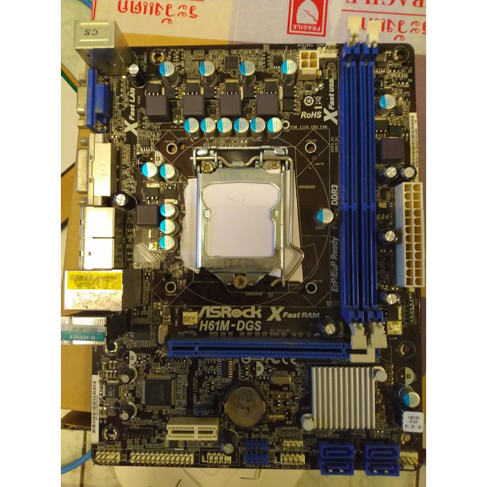MB Asrock H61M DGS 1155 พร้อมฝาหลัง