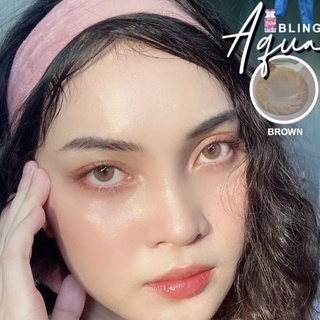 ✨Aqua bling brown(Wink lens) ขนาดมินิ Mini  ☀️กรองแสง uv (บิ๊กอาย คอนแทคเลนส์ Bigeye)