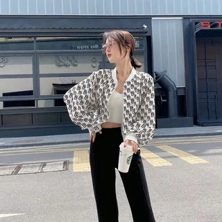 เสื้อแจ็คเก็ตแขนยาวมีซิปผ้าดีใส่สบาย ลายwd มาใหม่ลาสุด ใส่คลุมกันร้อนกันแดด กันหนาวผู้หญิง ลายสก๊อต