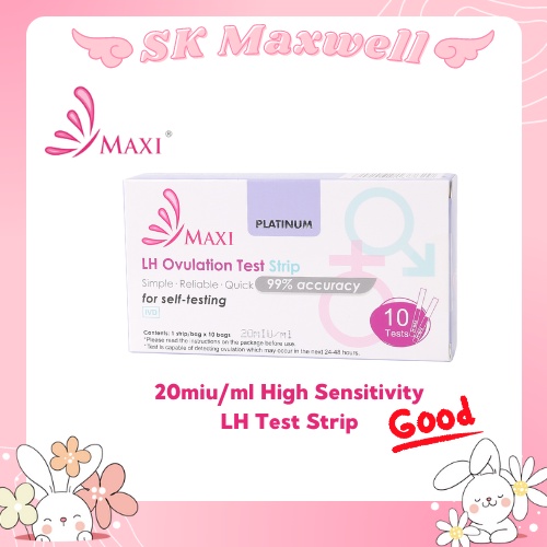 Maxi Early High Sensitivity Ovulation LH Stripes Tests 20miu/ml UK (10 tests)ตรวจการตกไข่แบบจุ่ม Exp.7/2027