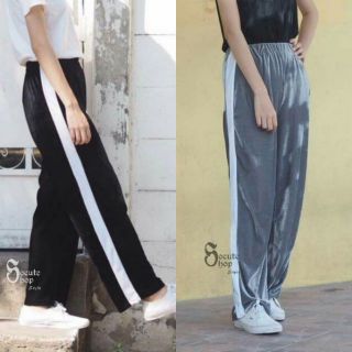 Velvet Pants (Black/Grey)