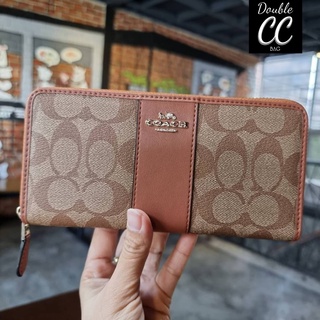 (แท้ 💯%‼ Factory) COACH ACCORDION ZIP WALLET IN SIGNATURE CANVAS  (F54630)