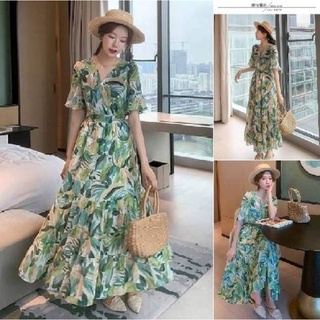 maxi dress​ กระโปรงยาว​ งานเนื้อผ้าดีนุ่มใส่สบายมีน้ำหนักทรงสวยใส่แล้วสไตล์เจ้าหญิงเซอร์ๆเก๋ๆ