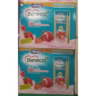 BENECOL UHT เบเนคอล นมยูเอชที รสทับทิมผสมสตรอเบอร์รี่ ขนาด 180ml ยกแพ็ค 6กล่อง