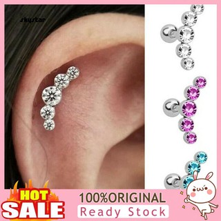 เครื่องประดับผู้หญิงต่างหูแบบติดหูรูปท้องฟ้าตกแต่ง rhinestone 1 ชิ้น