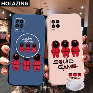 เคสโทรศัพท์มือถือ ขอบสี่เหลี่ยม ลายเกมหมึก พร้อมแหวนขาตั้ง สําหรับ Realme C21Y C25Y C25S C15 C12 C11 2021 Realme 8 Pro 7 X7 Pro 5i 6i