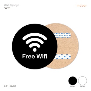 ป้ายสัญลักษณ์พื้นที่ wifi ฟรี - สีดําและสีขาว