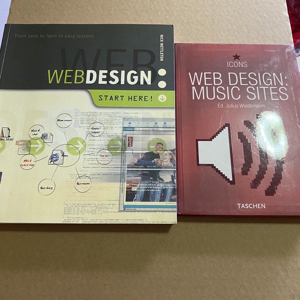 (มือสอง) หนังสือออกแบบ หนังสือศิลปะ หนังสือออกแบบเว็บไซต์ Webdesign start here! & Web Design:Music s