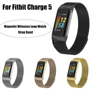 Fitbit Charge 5 Band สายนาฬิกาข้อมือ สเตนเลส แม่เหล็ก สําหรับ Fitbit Charge 5 Smar twatch