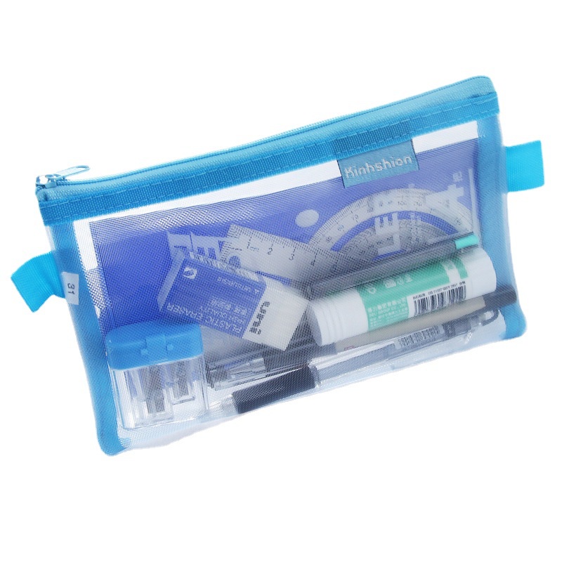 (P-100) ส่งจากไทย!กระเป๋าดินสอผ้าตาข่าย กระเป๋าเครื่องสําอาง อเนกประสงค์ มีซิปแบบพกพา - รูปที่ 5