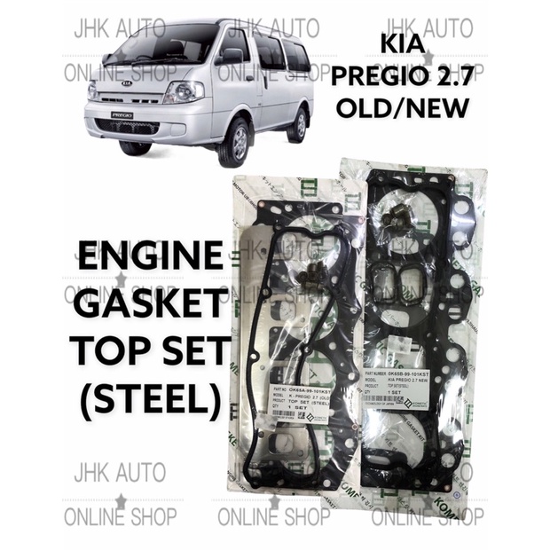 KIA PREGIO 2.7 J2 NEW ENGINE GASKET TOP SET(STEEL & CARBON) ยี่ห้อ KOMETIC