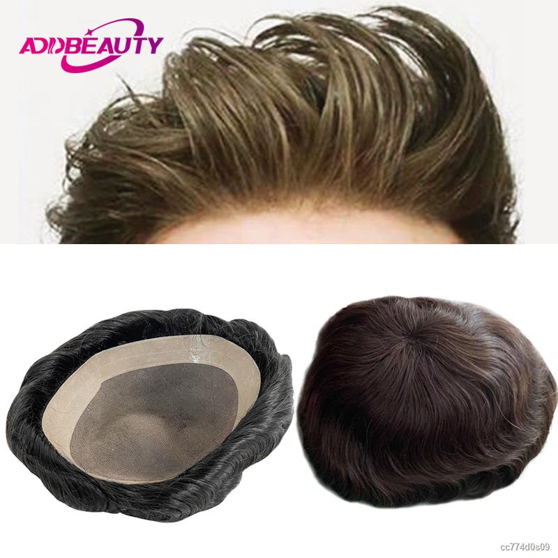 ⊕♤Prosthetic Hair Man Toupee Mono NPU Human Hair Wig Straight Wave Indian  Human Hair System Natural Hairline Hairpiece W | Shopee Thailand