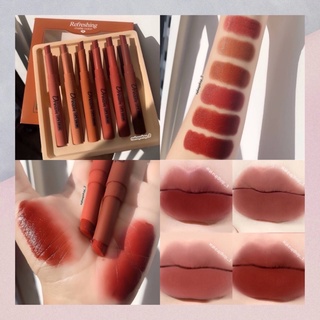 (มีCOD) ของแท้/ถูก🔥 เซตลิป Heng Fang Refreshing Matte Color Set Lip Dream matte color ลิปสติกเซต6แท่ง6สี เนื้อกึ่งแมท