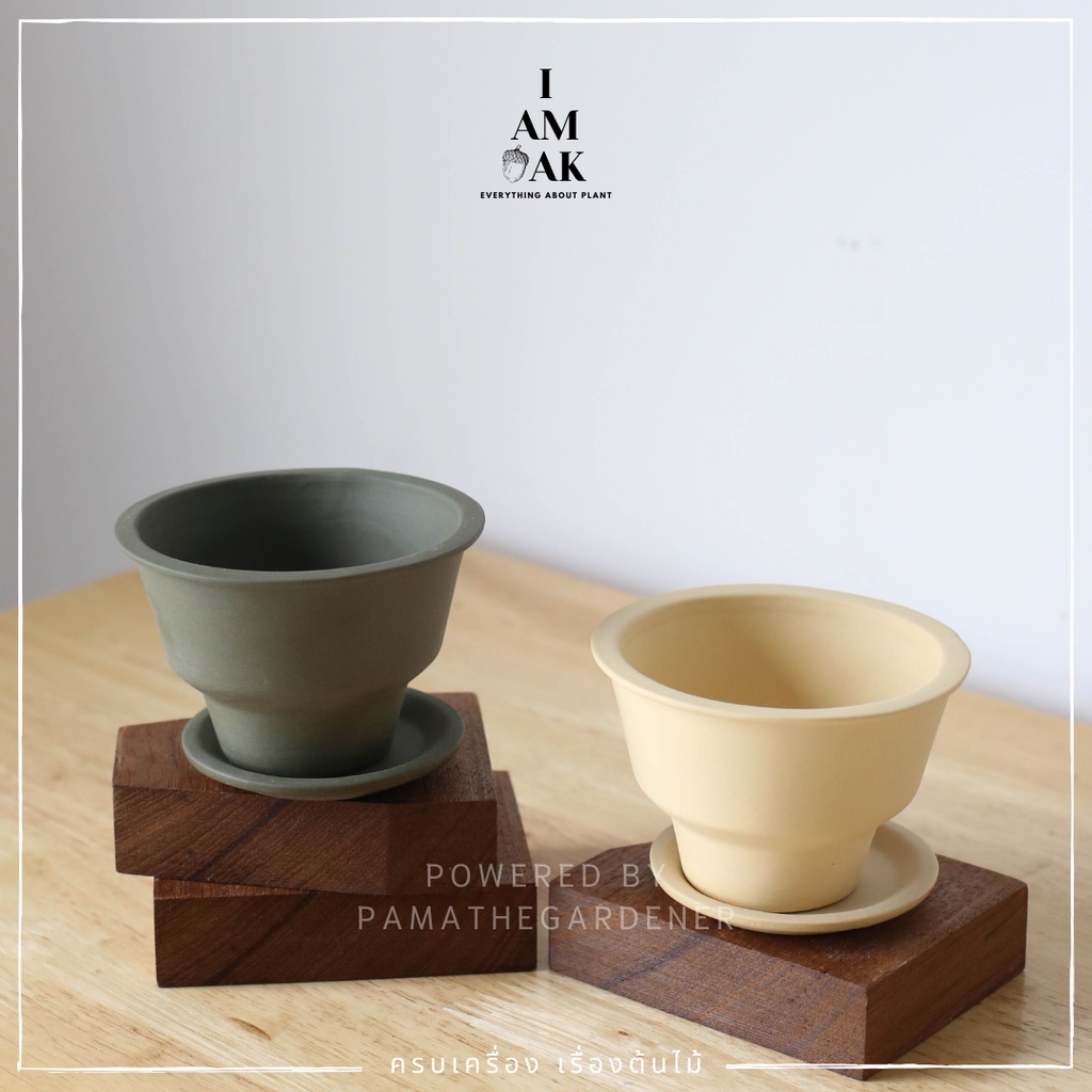 กระถางเซรามิก ทรงโคน สีด้าน (ML โคน) – Matte Ceramic Pot