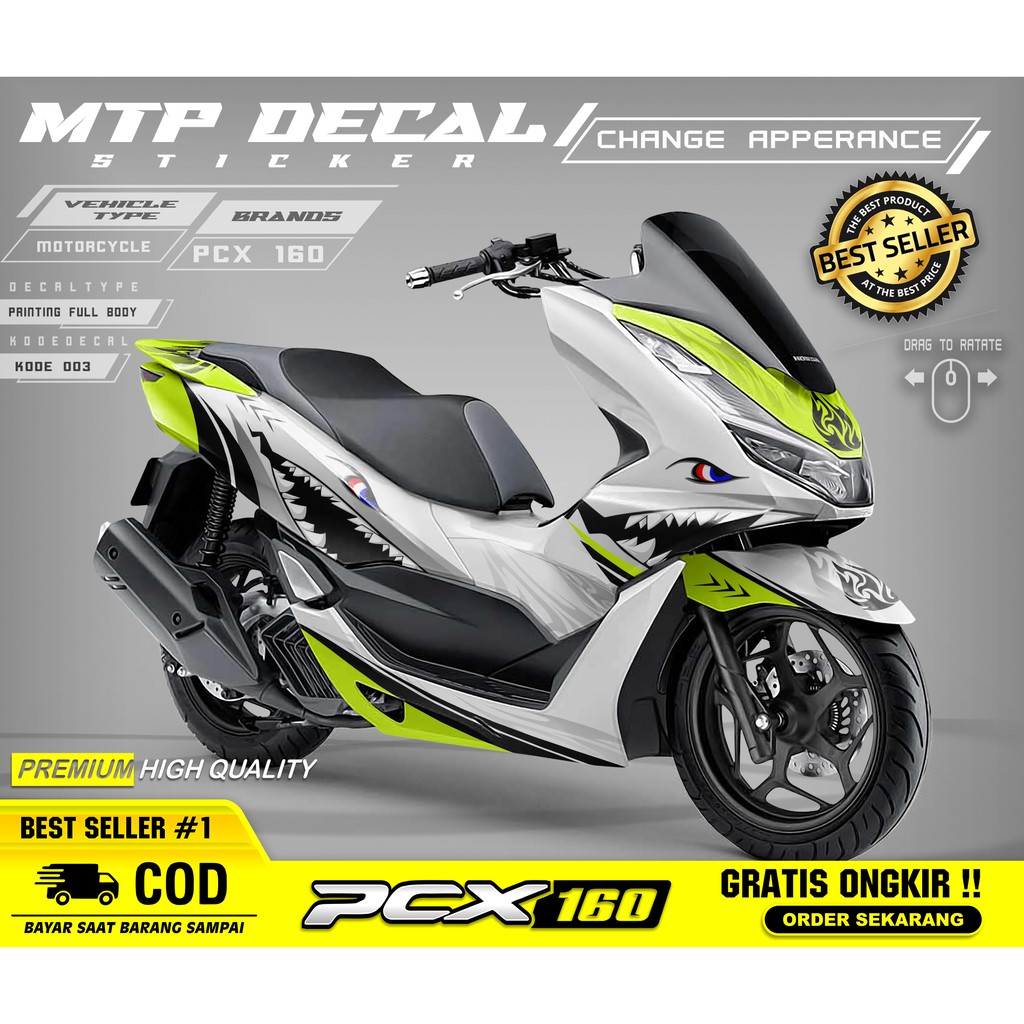 สติ๊กเกอร์ตกแต่งรถจักรยานยนต์ Honda Pcx 160 2021 Fullbody Pcx160 03 ...