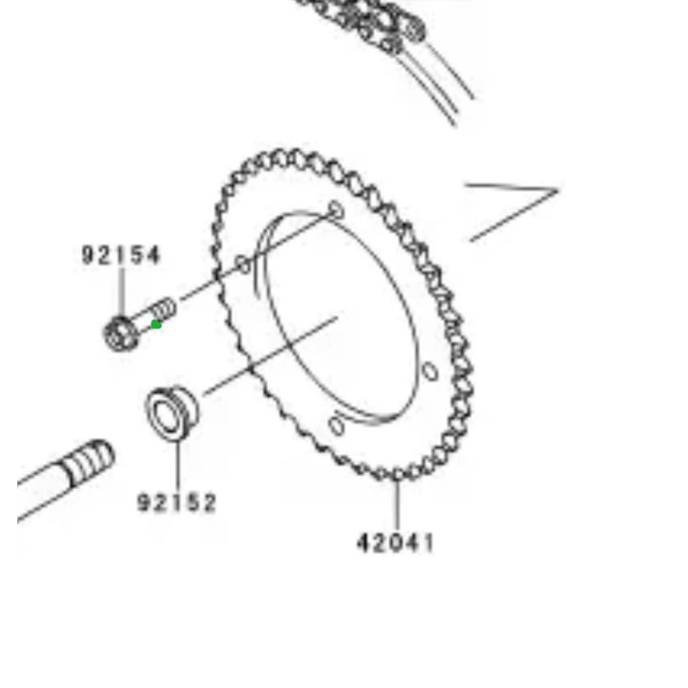 STAINLESS STEEL L-BOLT REAR GEAR KAWASAKI KLX 150 DTRACKER