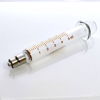 5 ml.[‼️รับประกัน 💯% แตกเคลมได้กรุณาอ่าน]หลอดฉีดยาแก้วปลายเหล็กล็อค(Metal Luer Lock Syringe)