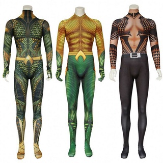 พร้อมส่ง ชุดบอดี้สูทคอสเพลย์ Aquaman Arthur Curry Spandex Zentai สําหรับปาร์ตี้ฮาโลวีน