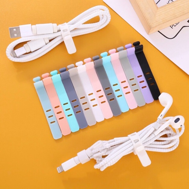 [มี 20 สี] ที่รัดสายชาร์จ หูฟัง จัดเก็บสาย จัดระเบียบ ที่เก็บสายชาร์จ ที่เก็บหูฟัง หลายสี