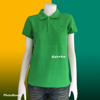 เสื้อโปโล Geeko ตรากวาง สีเขียวกสิกร ผู้หญิง ลิขสิทธิ์แท้ 100%เสื้อโปโล Geeko คอปกเนื้อผ้า TC อย่างดี