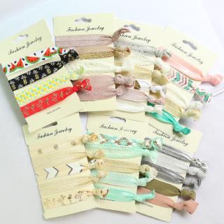 Elastic Hair Band Printed Knot Hair Tie Rope Set Bracelet Hair Accessories