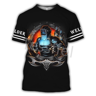 Tessffel เสื้อยืดแขนสั้น พิมพ์ลาย Welder 3D สไตล์ฮาราจูกุ แฟชั่นฤดูร้อน สําหรับผู้ชาย ผู้หญิง -11