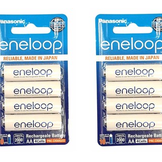 ถ่านชาร์จ Panasonic Eneloop AA up to 2000 mAh 8 ก้อน ของแท้