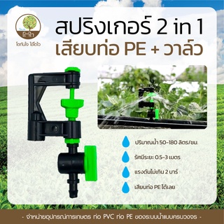 มินิสปริงเกอร์ 2in1 เสียบท่อ PE+วาล์ว - โตไว