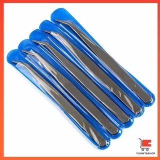คีบหนีบสแตนเลส ปากคีบ มี 2 แบบ ปากคีบงอ ปากคีบแหลม จับสบายมือ Stainless steel tweezers