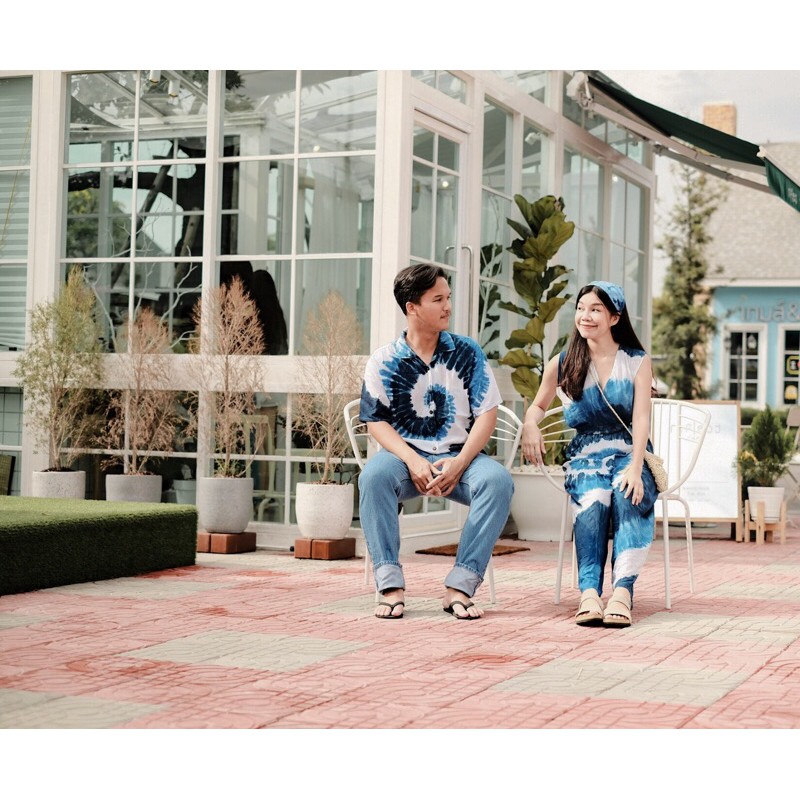 เสื้อเชิ้ตมัดย้อมผู้ชาย 💙