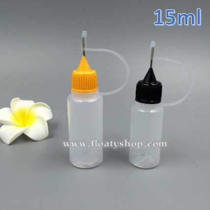 15ml สีขาวขุ่น ขวดหยด หัวเข็ม สำหรับใส่ของเหลว น้ำยา น้ำมัน