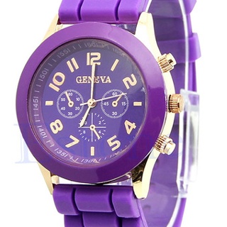 Geneva นาฬิกาข้อมือผู้หญิง สีม่วง สายยาง รุ่น GE546 Purple