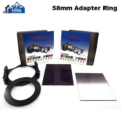 Green.L Square Filter P Series Holder + GND 4 Filter & ND 8 Filter + วงแหวนอะแดปเตอร์ 58 มม.