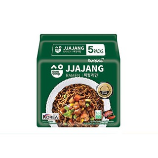 แท้ Samyang Jjajang Ramen 400g. (1 แพ็คบรรจุ 5 ห่อ) มาม่าซัมยัง มาม่าเกาหลี แบบใหม่ เส้นราเมงเหนียวนุ่ม