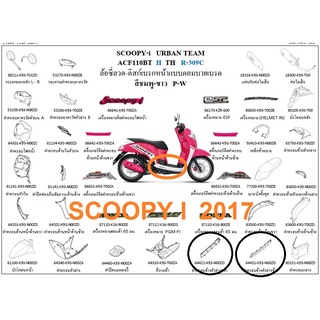 อะไหล่แท้เบิกศูนย์ ครอบตัวล่าง ฝาครอบล่าง ฝาครอบ scoopyi 2017 HONDA เฟรม เฟรมscoopy รถScoopy เปลือกรถ ชุดสีscoopy (H069)