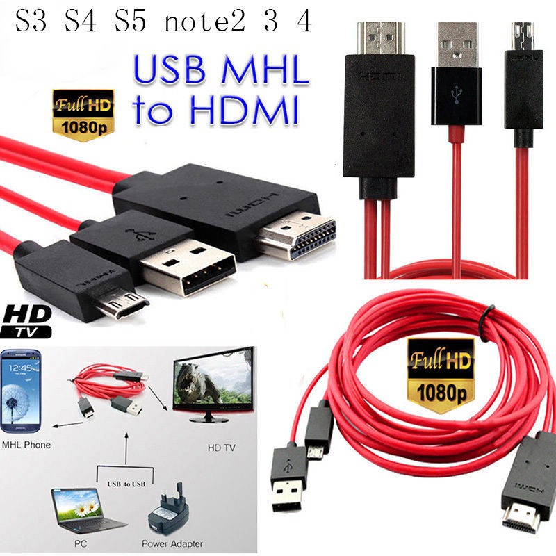 1080P HDTV MHL Adapter Micro USB To HDMI Cable for Android Samsung