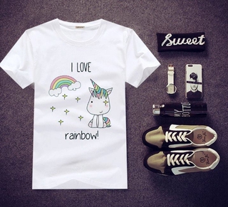 เสื้อยืดสกรีนลาย Unicorn ใส่สบาย ไม่ยืด ไม่ย้วย