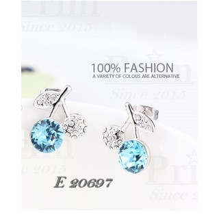 ต่างหูรูปผลไม้ สีฟ้า Swarovski Crystal  รุ่น20697