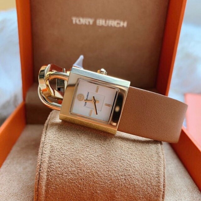 Tory Burch Surrey Ivory Dial Leather Watch | Shopee Thailand