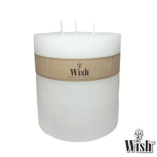 เทียนแท่งสีขาว White Pillar Candle (3 Wicks) (3 ไส้เทียน) ขนาด กว้าง 5.5 นิ้ว x สูง 6 นิ้ว