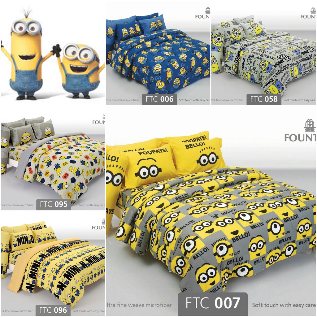 ผ้าปูที่นอน ลายมินเนี่ยน Minions/Fountain V.17