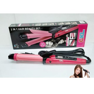 เครื่องหนีบผมไฟฟ้า CKL- 736 2 IN 1 HAIR BEAUTY SET ของแท้