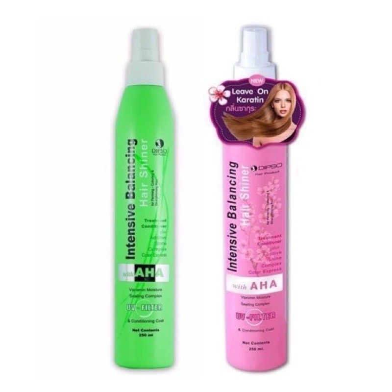 คุ้มมาก Dipso Intensive Balancing Hair Shiner AHA ดิ๊พโซ ทรีทเมนท์ สเปรย์กันร้อน ไดร์ผม 250ml