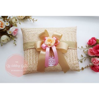 Wedding Gifts ผ้าแพรในแพ็คเกจกระเป๋าสานเนื้อดีแบบบาง